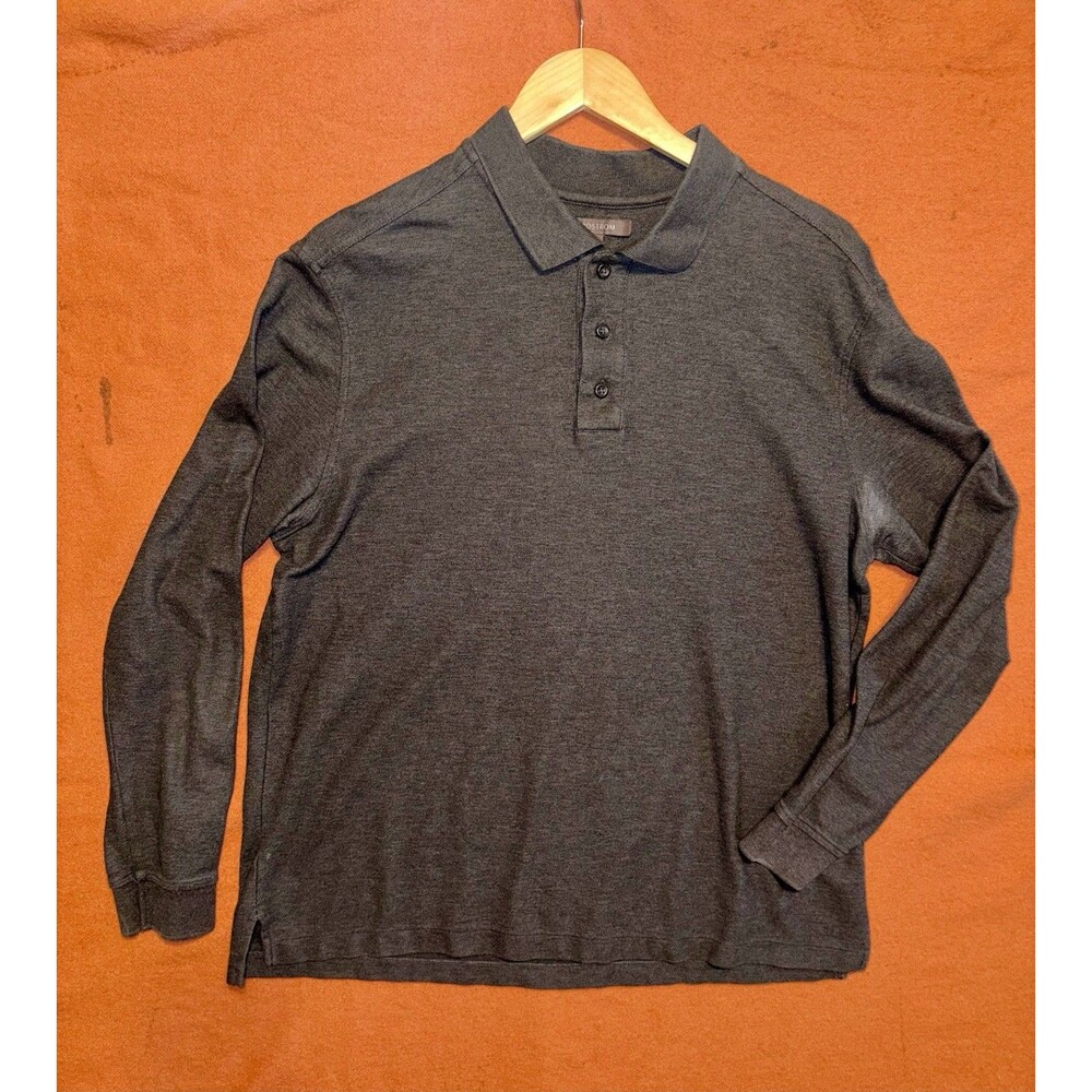 Dark Gray Nordstroms Collared Long Sleeve Sweater Size Large 100% Cotton